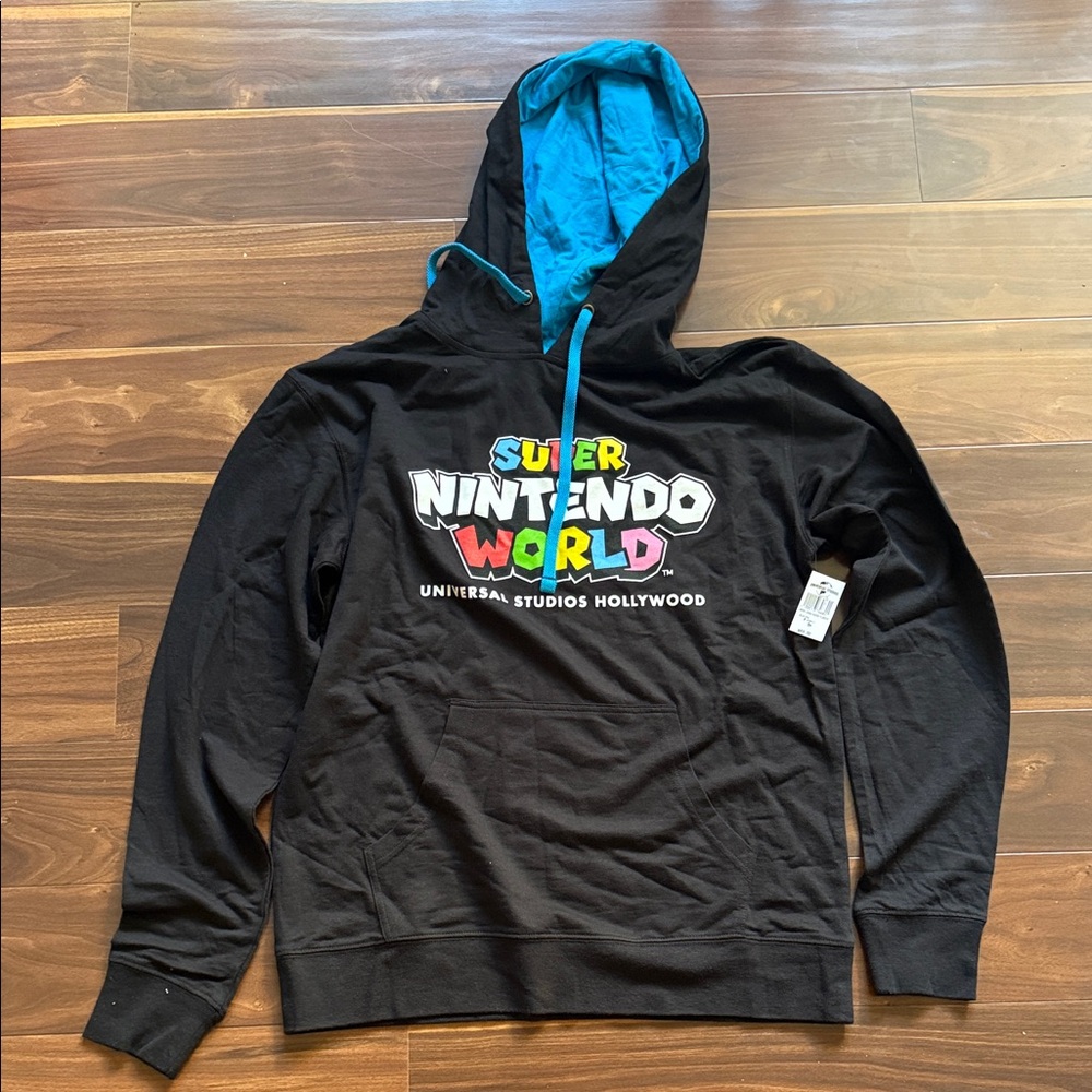 Universal Studios Super Nintendo World Black/ Blue Hoodie Size SM